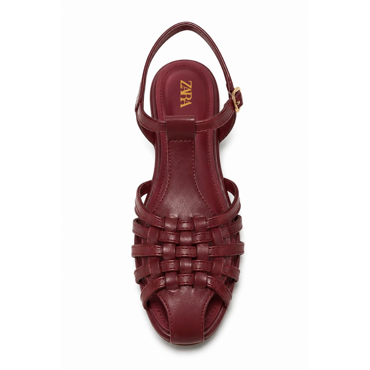 ZARA Braided Leather Sandals Women 1615-016 - BUR
