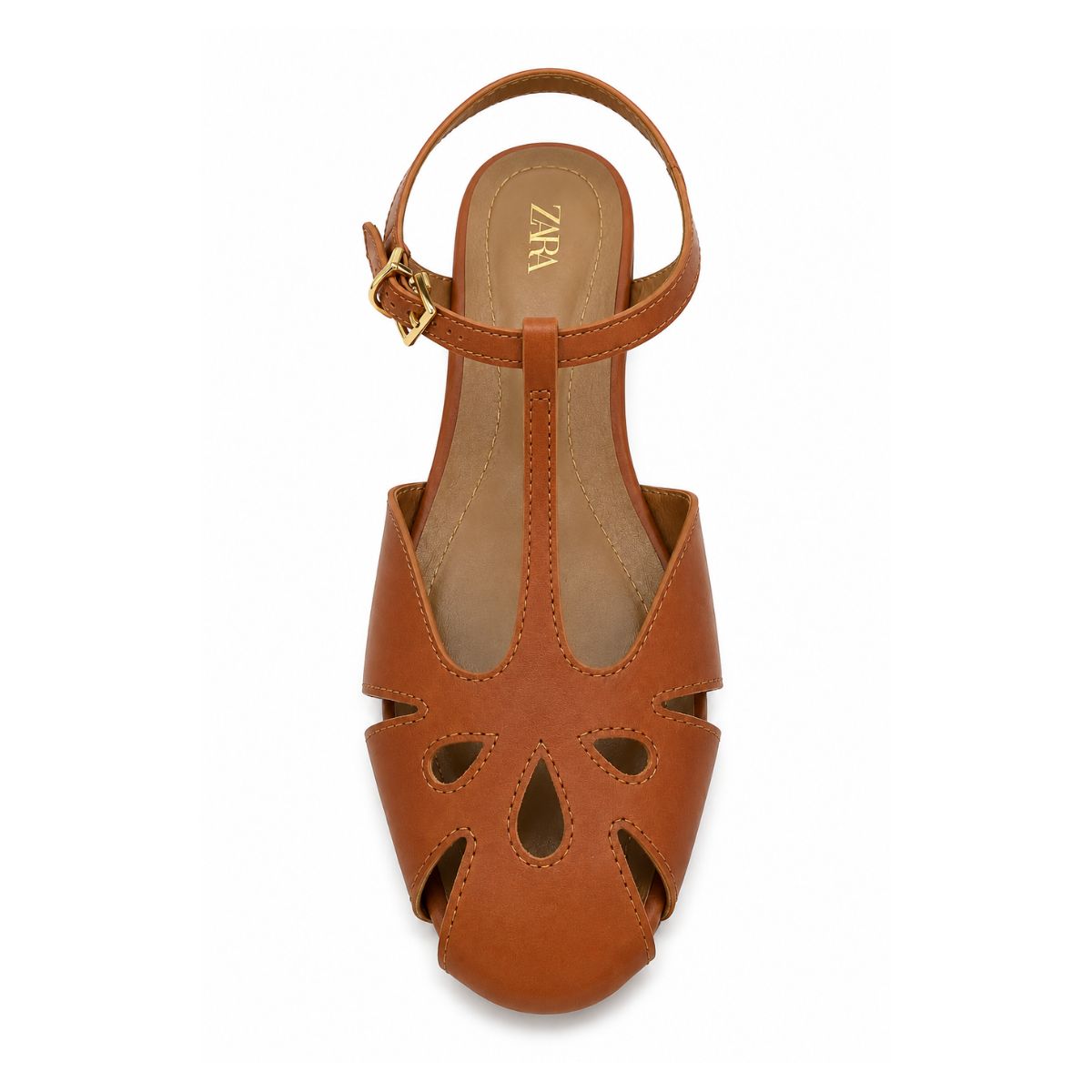 ZARA Leather Crab2 Sandals Women 1615-022 - TAN