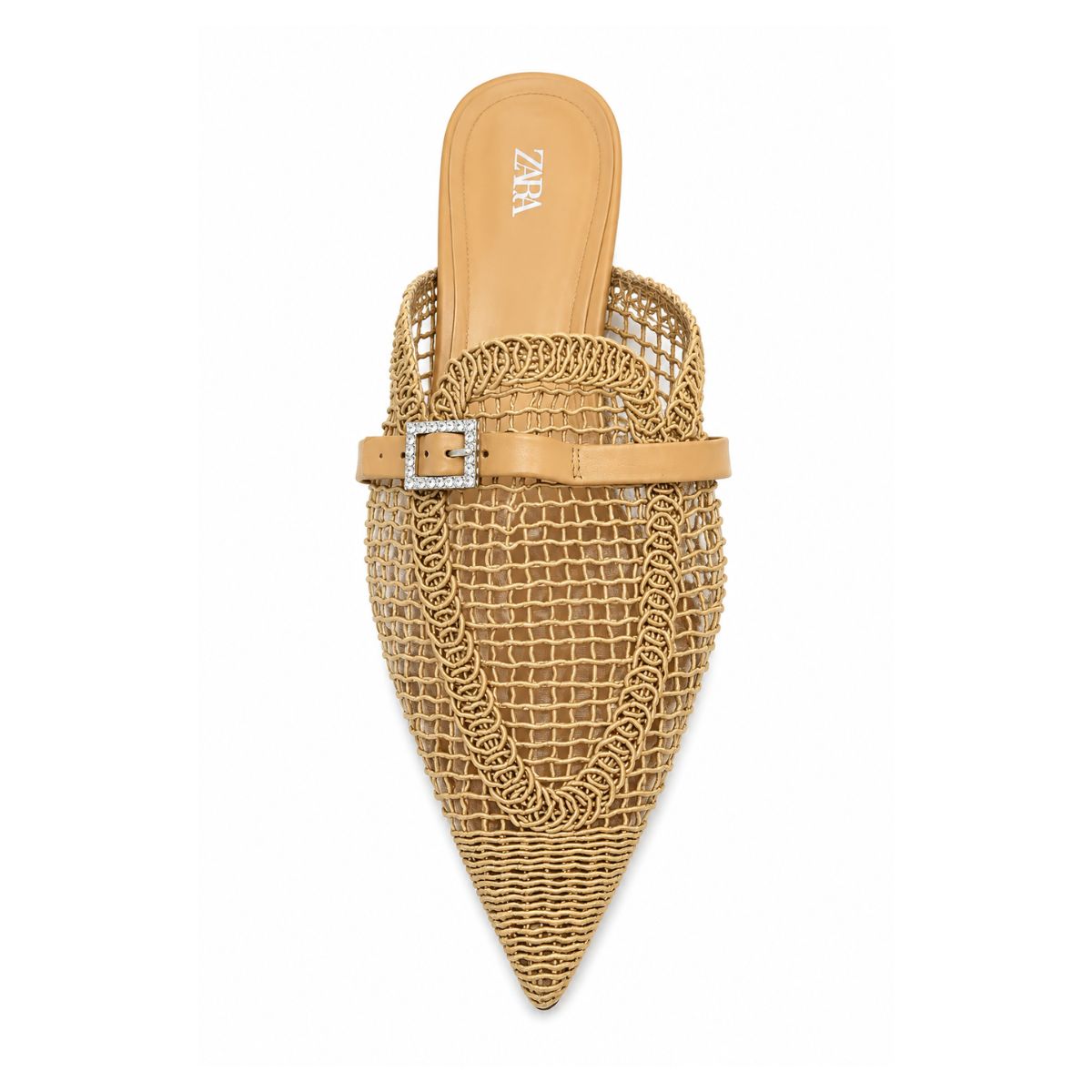 ZARA parkly Rhinestone Flat Sandals Women 1615-011- DRKBEG