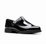 Clarks Tapa Hope Youth Black Patent Women - BLK
