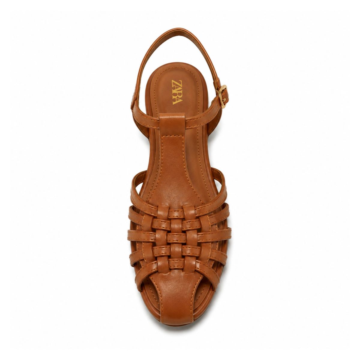 ZARA Braided Leather Sandals Women 1615-018 - TAN