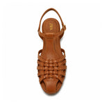 ZARA Braided Leather Sandals Women 1615-018 - TAN