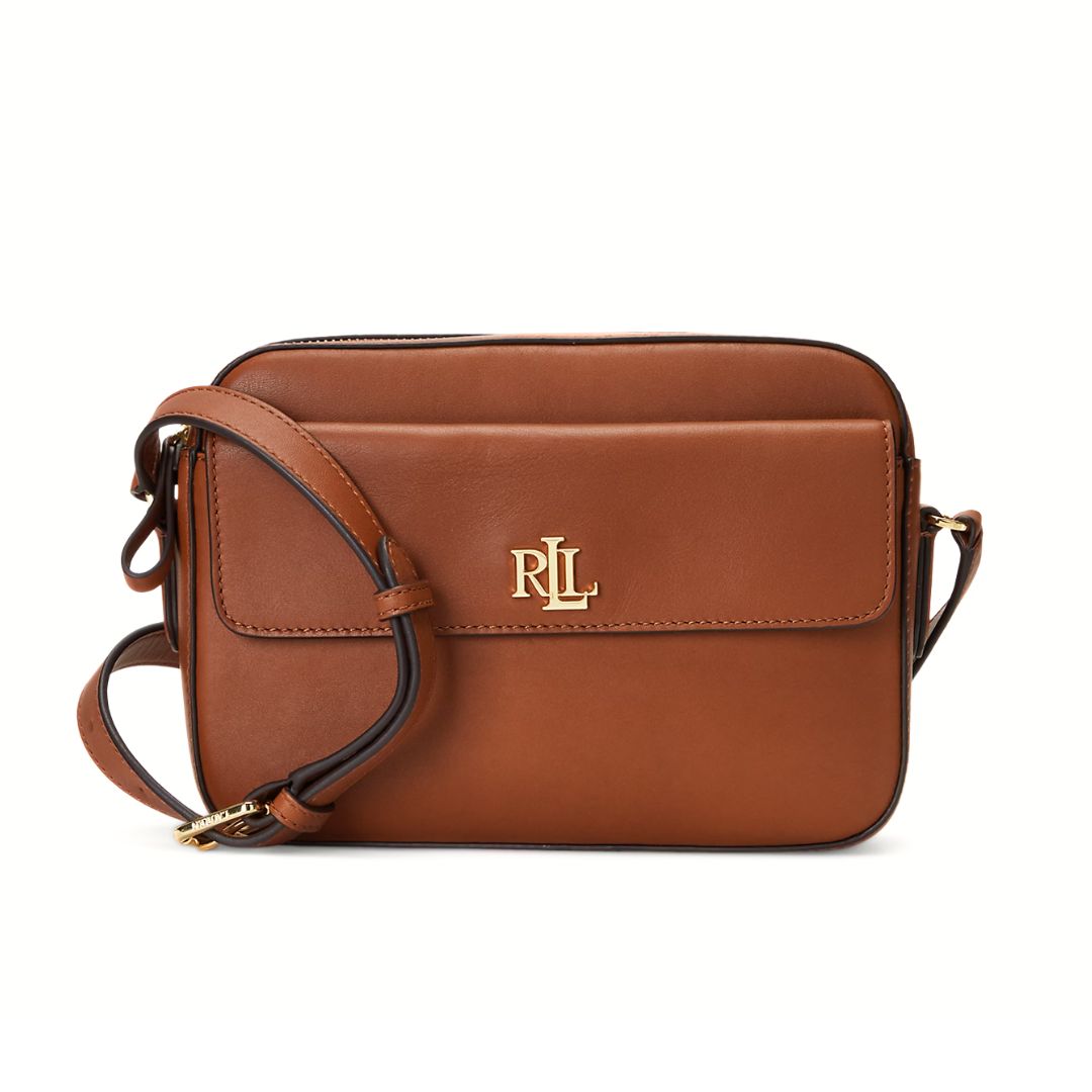 POLO RALPH LAUREN Leather Medium Marcy Camera Bag - TAN