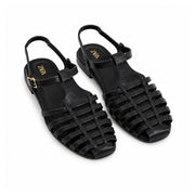 ZARA Braided Leather Sandals Women 1615-018 - BLK