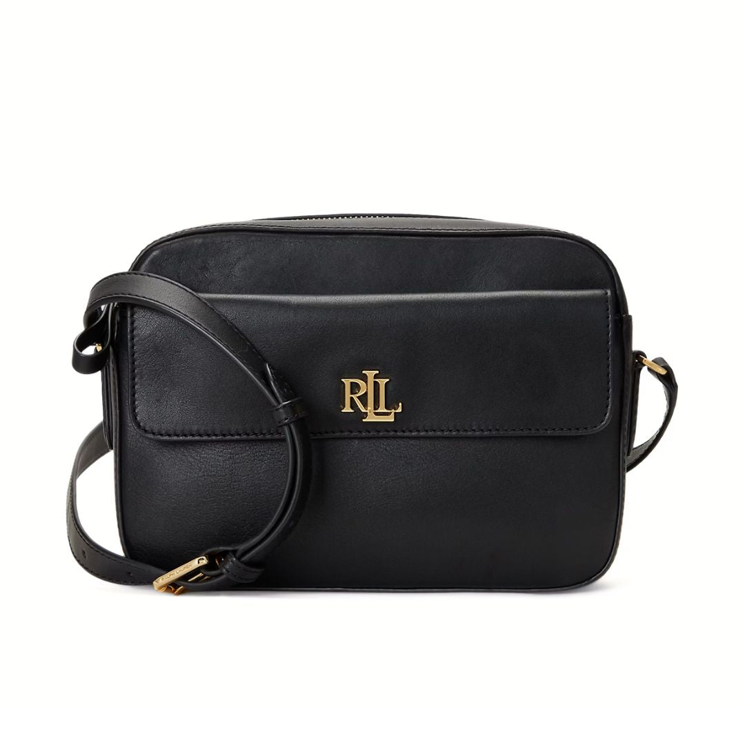 POLO RALPH LAUREN Leather Medium Marcy Camera Bag - BLK