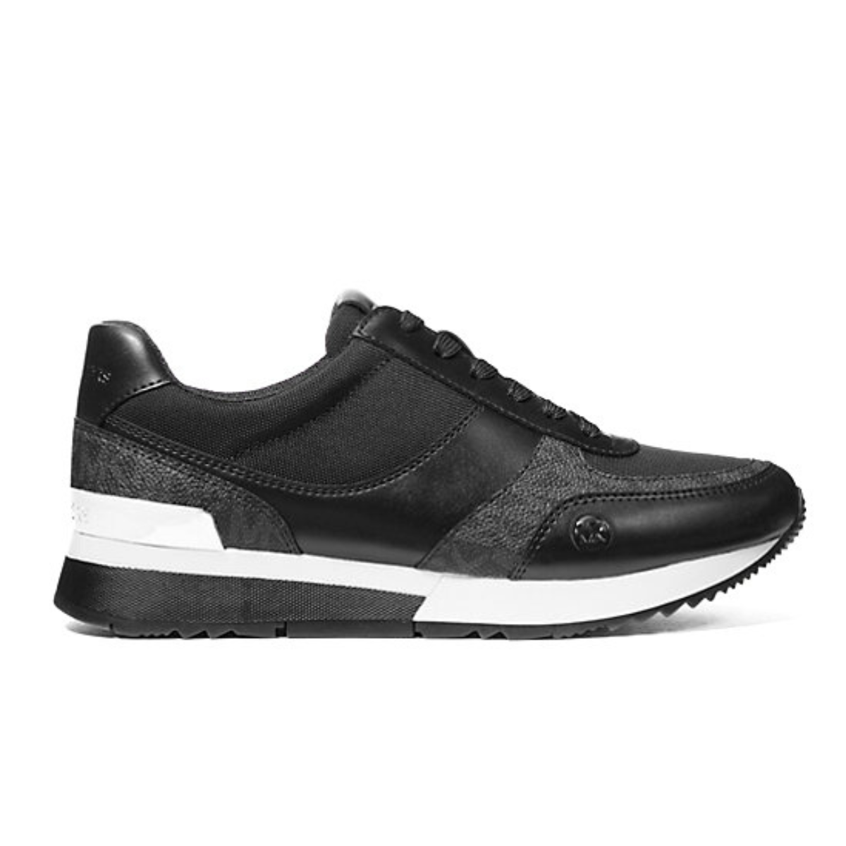 Michael Kors Andi Metallic Mesh and Leather Trainer -BLK