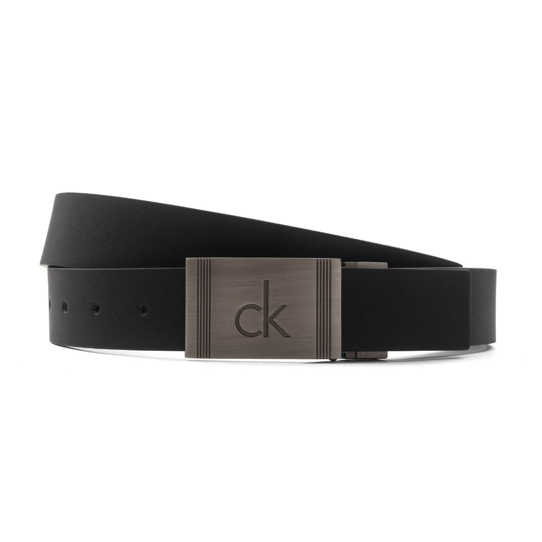 Calvin Klein Reversible Leather Belt with Two Buckles – Black/Brown