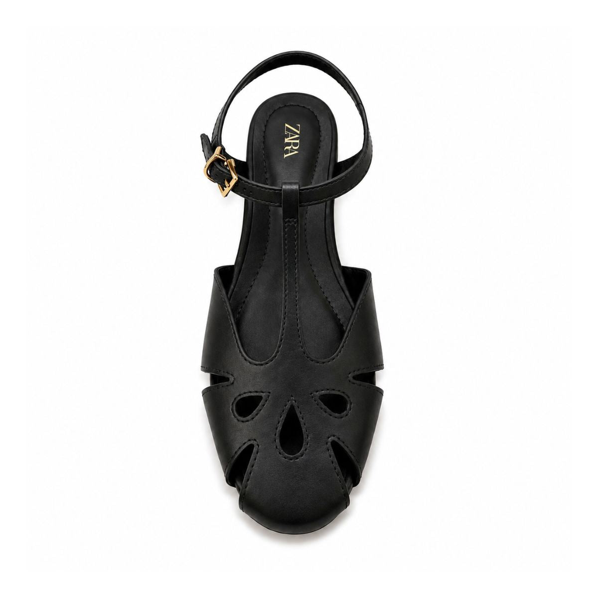 ZARA Leather Crab2 Sandals Women 1615-0230 - BLK