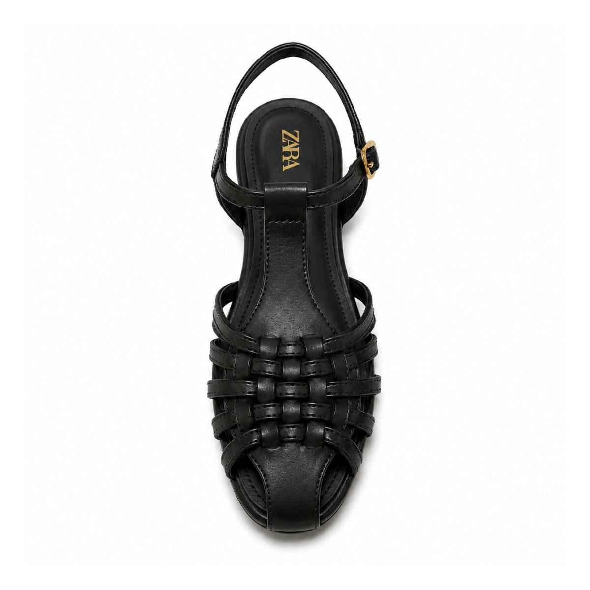ZARA Braided Leather Sandals Women 1615-010- BLK