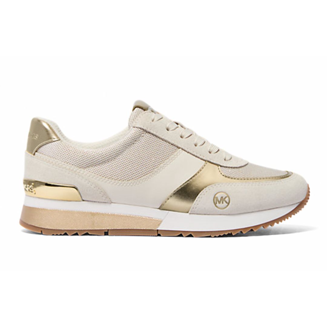 Michael Kors Andi Metallic Mesh and Leather Trainer - GLD