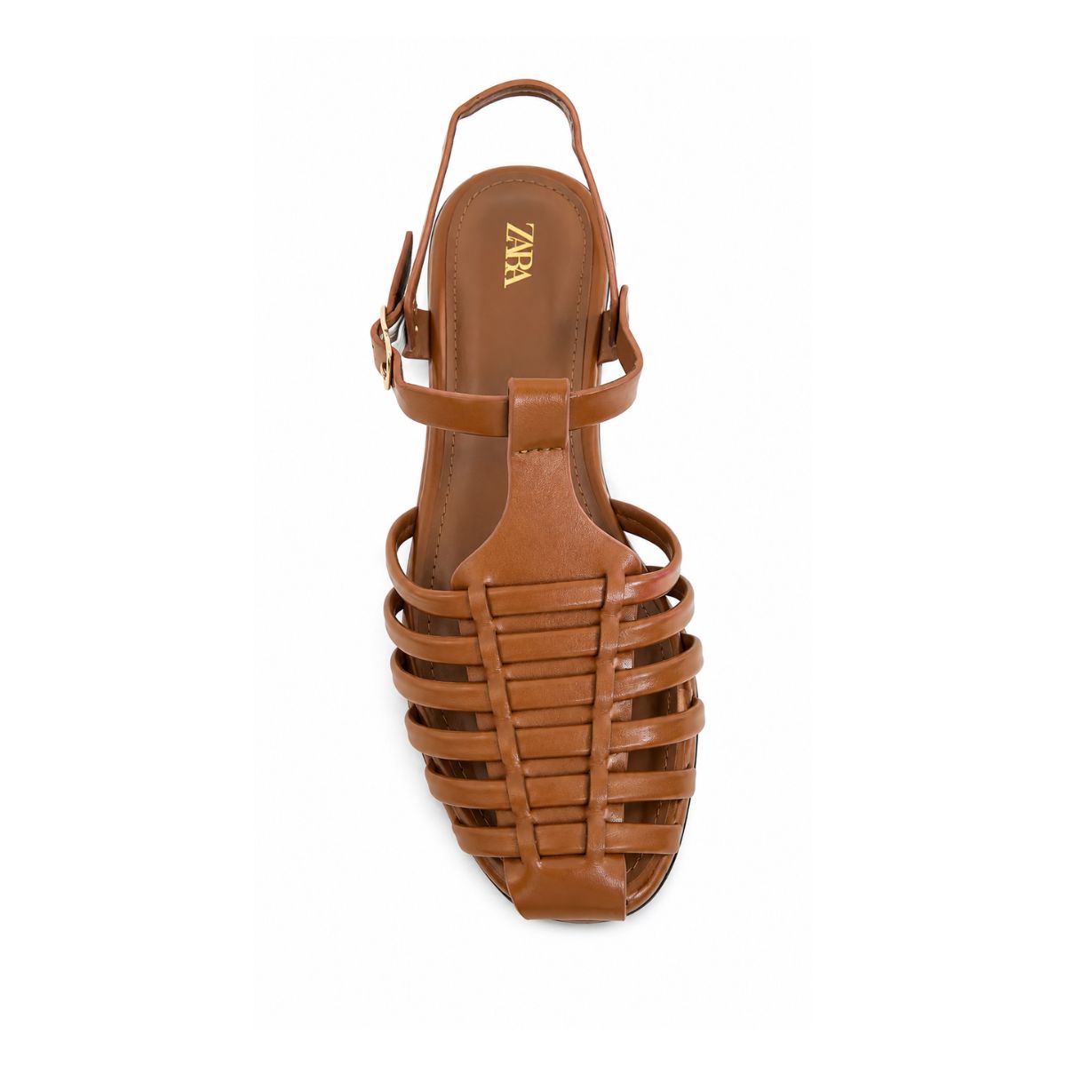 ZARA Braided Leather Sandals Women 1615-018 - TAN
