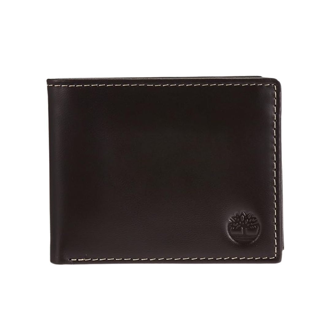 Timberland Passcase Leather Wallet with Attached Flip Pocket - DRKBRW - Brown