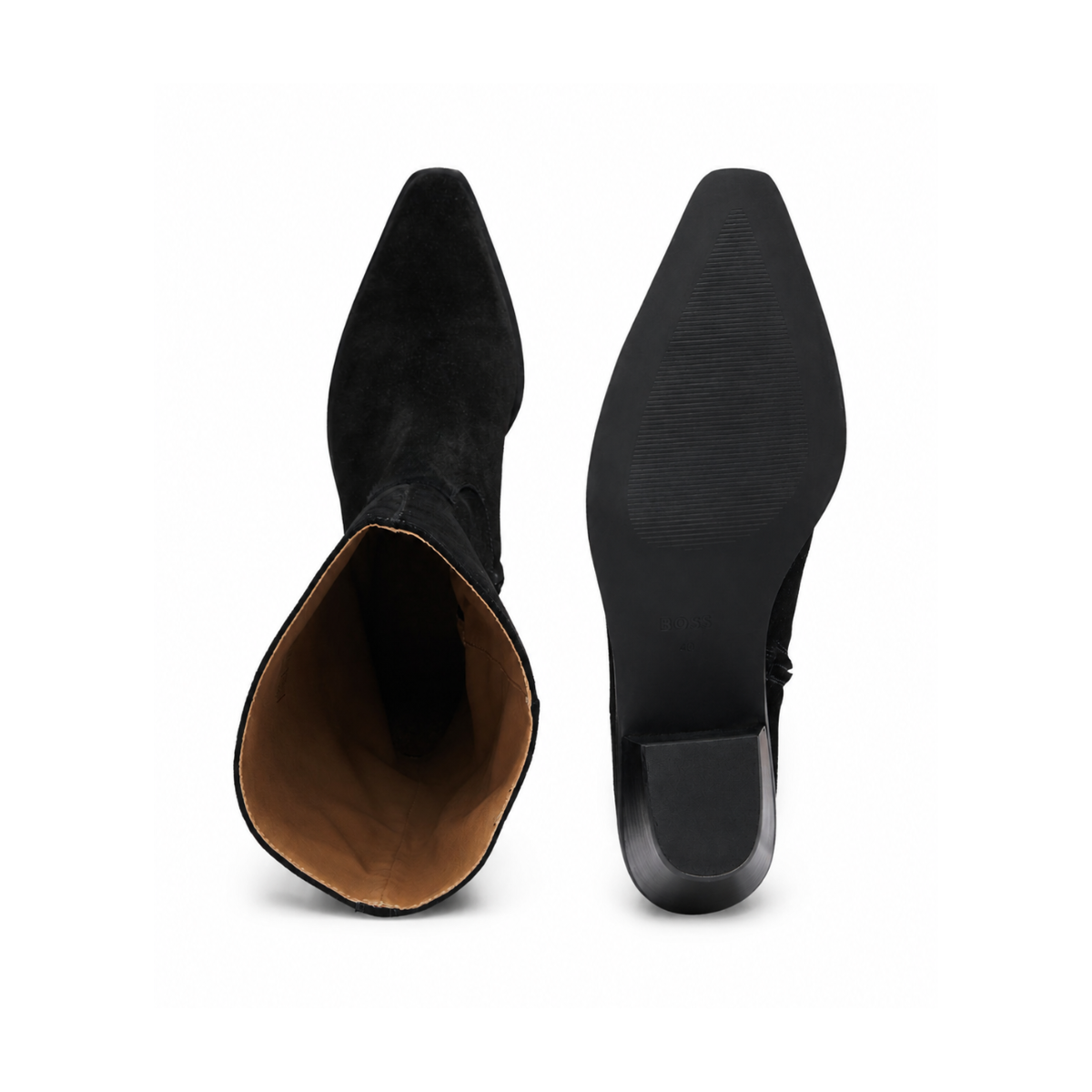 HUGO BOSS Cuban heel Suede boots Women 50557662 - BLK