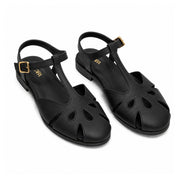 ZARA Leather Crab2 Sandals Women 1615-0230 - BLK