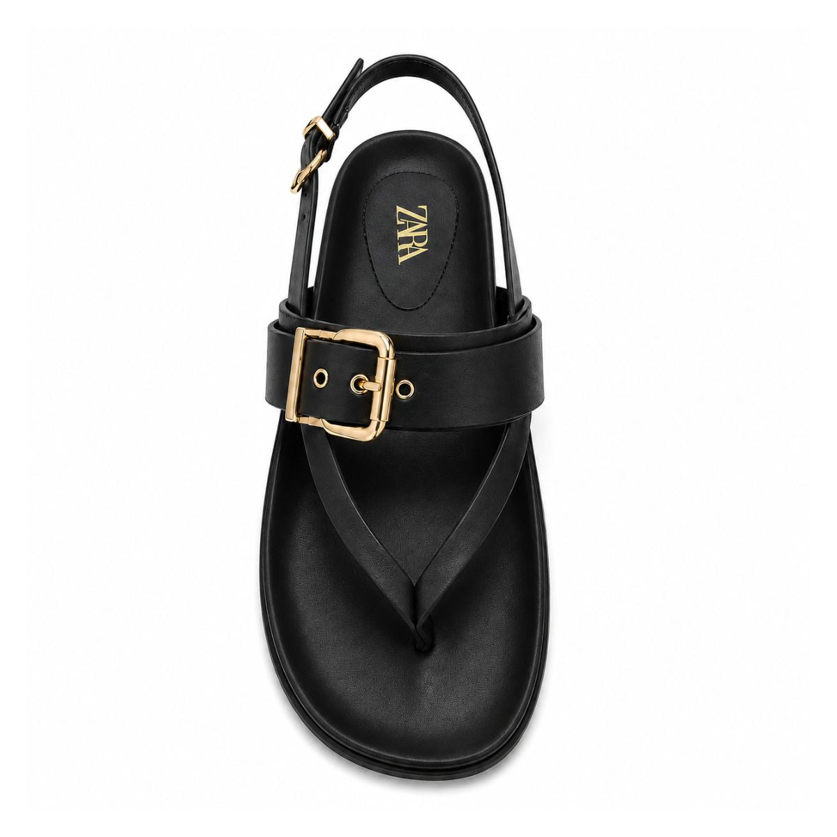 ZARA  Flat Slider with Buckles Sandals Women 1615-012 - BLK