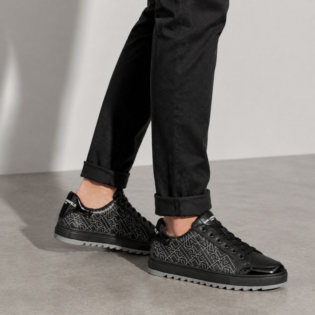 KARL LAGERFELD PARIS Monogram Low Top Sneakers Men - BLK