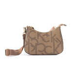 Calvin Klein Brand Print Shoulder Bag Women - TAN