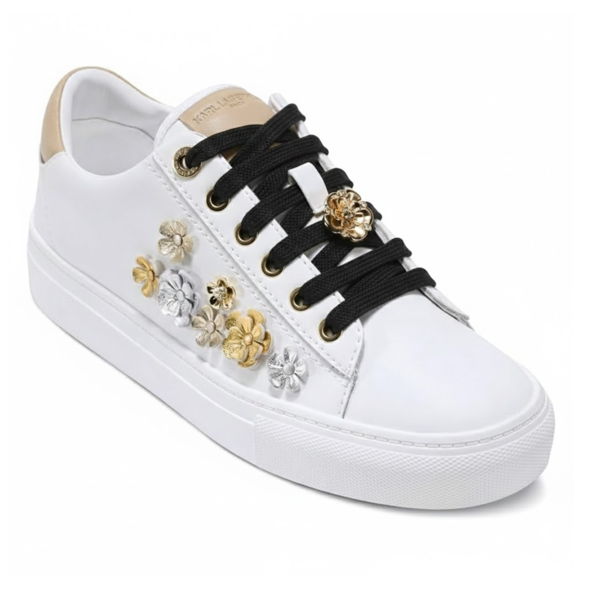 KARL LAGERFELD PARIS Cate Fleur Lace-up Sneaker  Women - WHTBLK