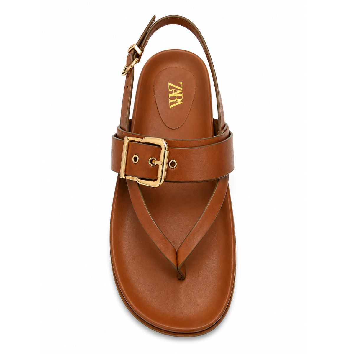 ZARA  Flat Slider with Buckles Sandals Women 1615-013 - TAN