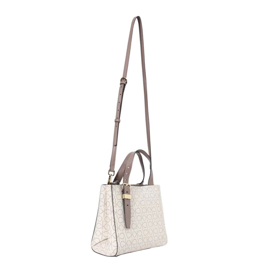 Calvin Klein CK Monogram Satchel with Crossbody Strap