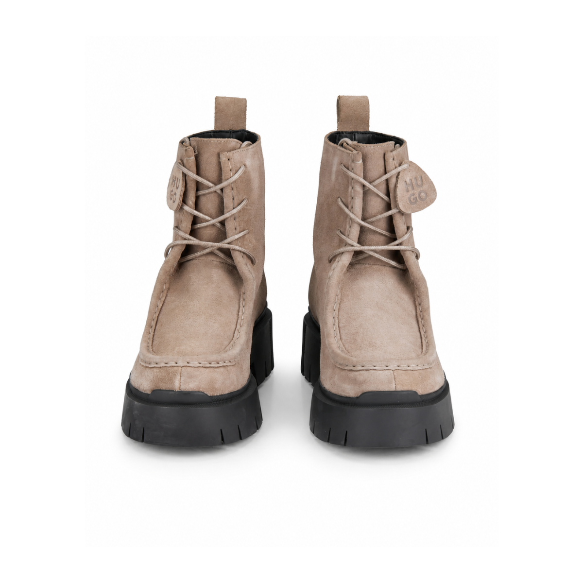 HUGO BOSS Lace-up suede boots Women 50552723 - BEG