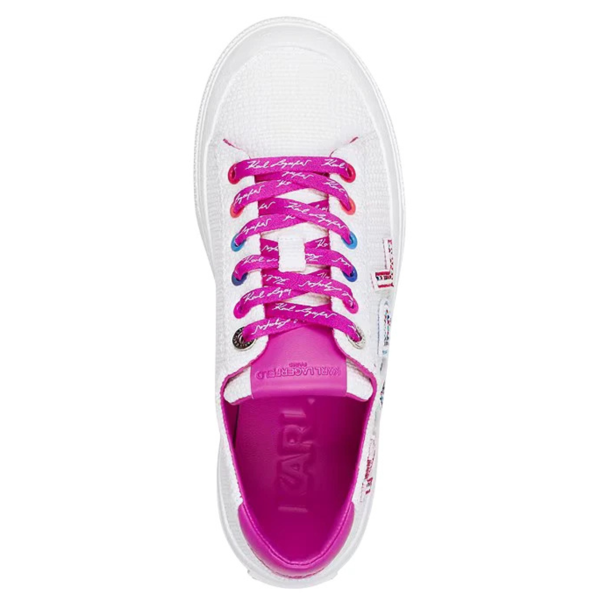 KARL LAGERFELD PARIS Gida Embellished Logo Sneakers Women -WHTPNK