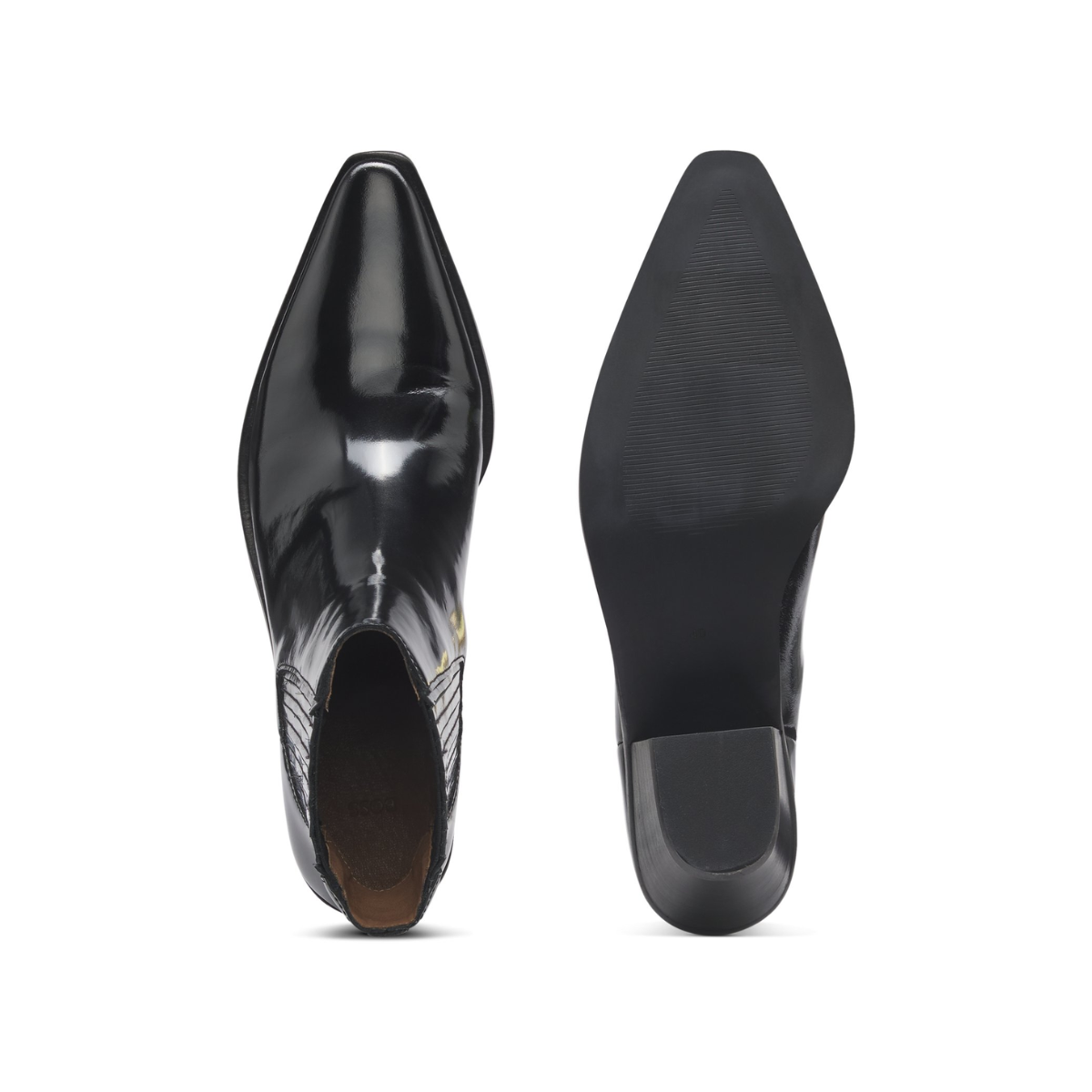 HUGO BOSS Cuban-heel ankle leather boots Women 50548781 - BLK