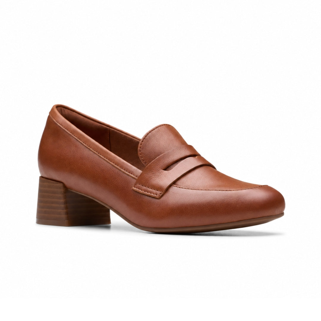 Clarks Iridessa Sky Dark Tan Leather- TAN