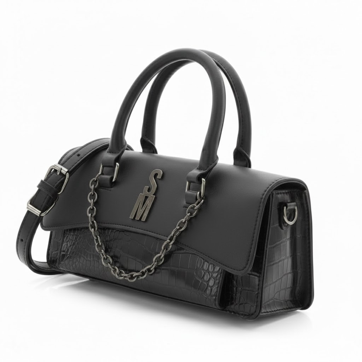 Steve Madden BYOKO Top Handle With Chain Shoulder Bag Women -BLK