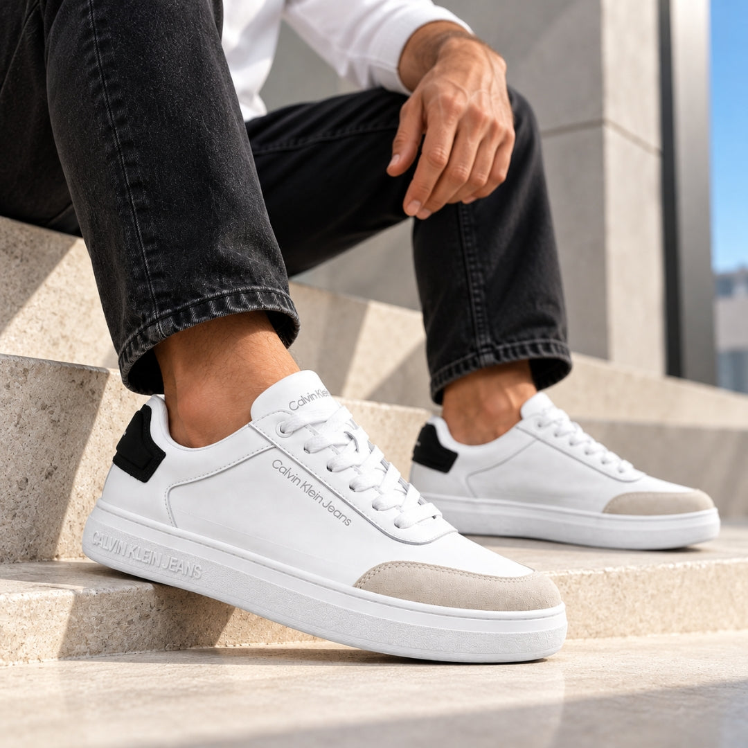 Calvin Klein Jeans Cupsole Lace Up Sneakers Men YW0YW00914 - WHTBEG