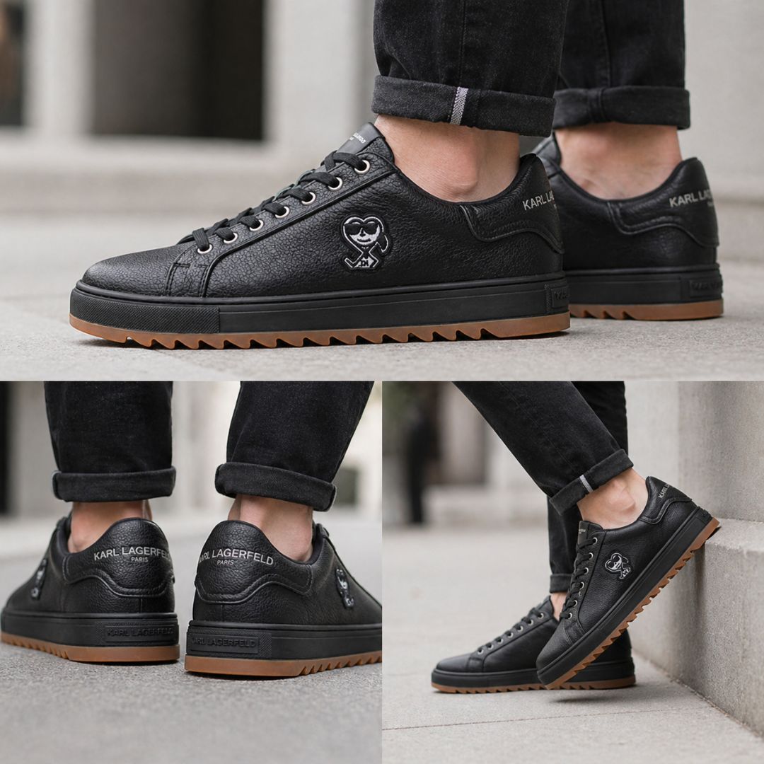 KARL LAGERFELD PARIS Patch Low Top Sneakers Men - BLK