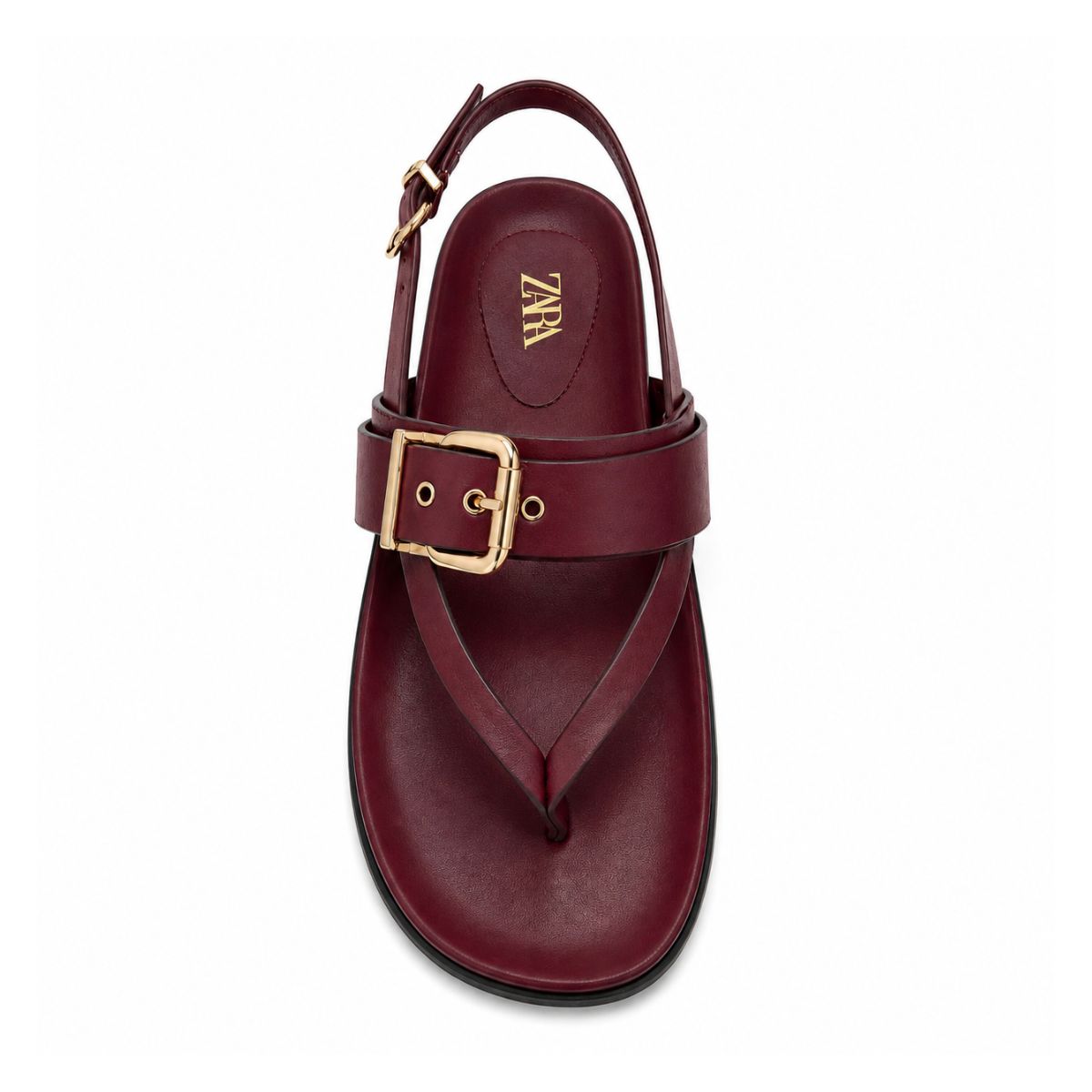 ZARA  Flat Slider with Buckles Sandals Women 1615-014 - BUR