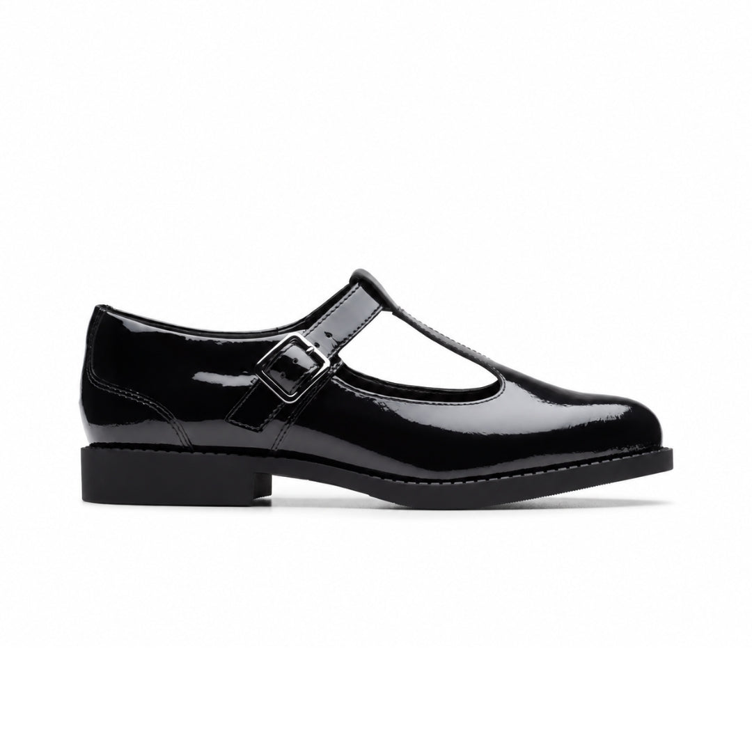Clarks Tapa Hope Youth Black Patent Women - BLK