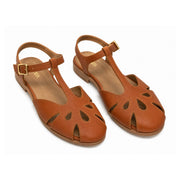 ZARA Leather Crab2 Sandals Women 1615-022 - TAN