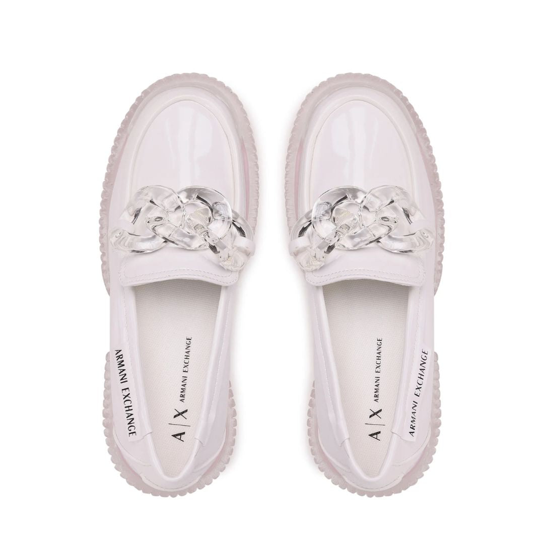 ARMANI EXCHANGE Thick Sole Loafers Womens XDA001-WHT