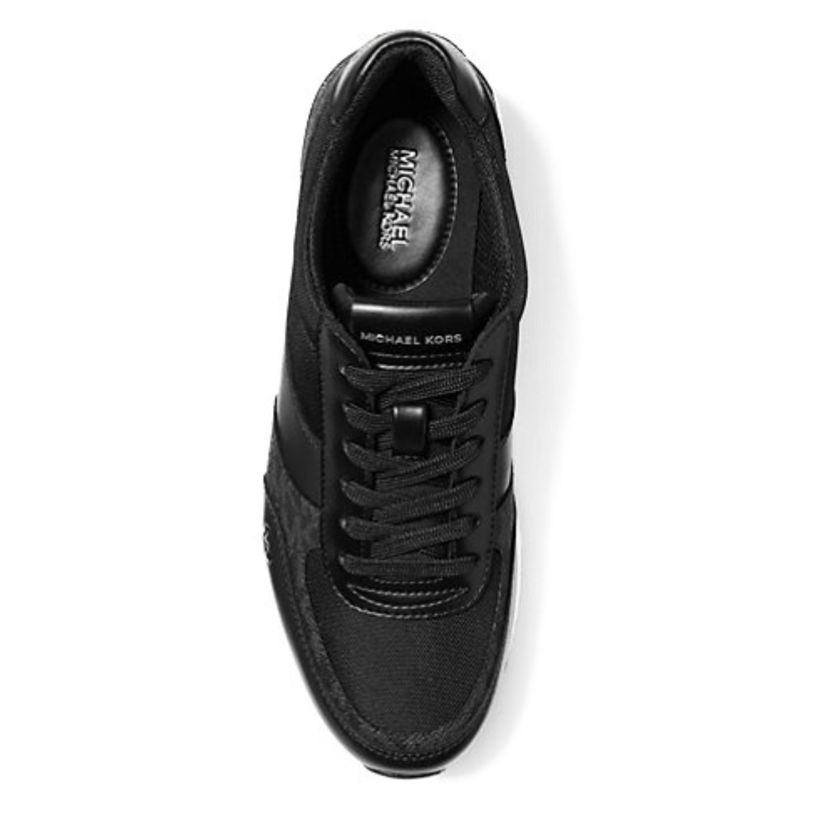 Michael Kors Andi Metallic Mesh and Leather Trainer -BLK