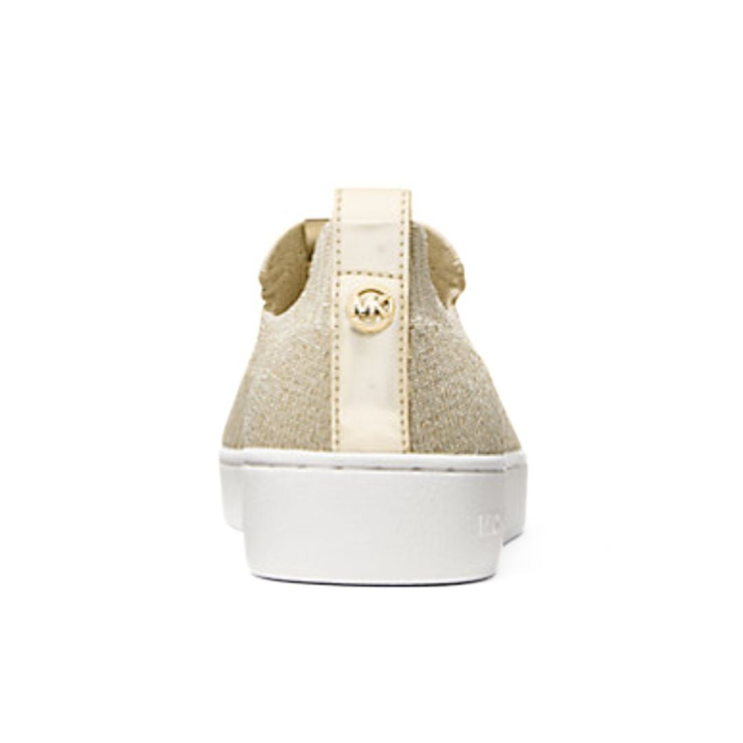 Michael Kors Juno Metallic Stretch Knit Slip-On Sneaker - GLD