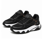 GUESS Mazzy Mixed Leather Sneakers Women - BLKWHT
