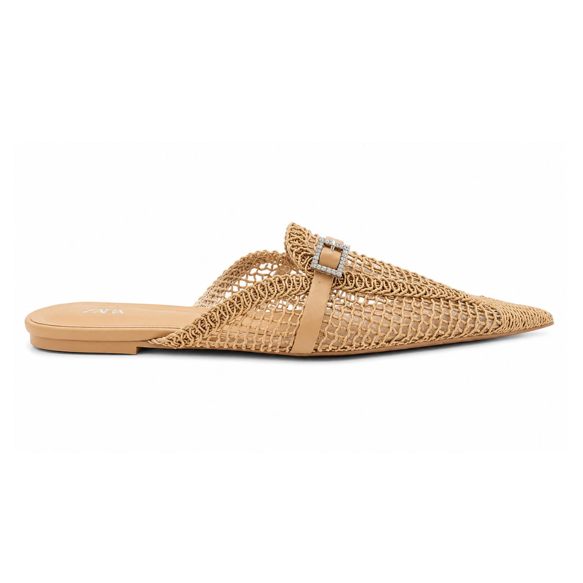 ZARA parkly Rhinestone Flat Sandals Women 1615-011- DRKBEG