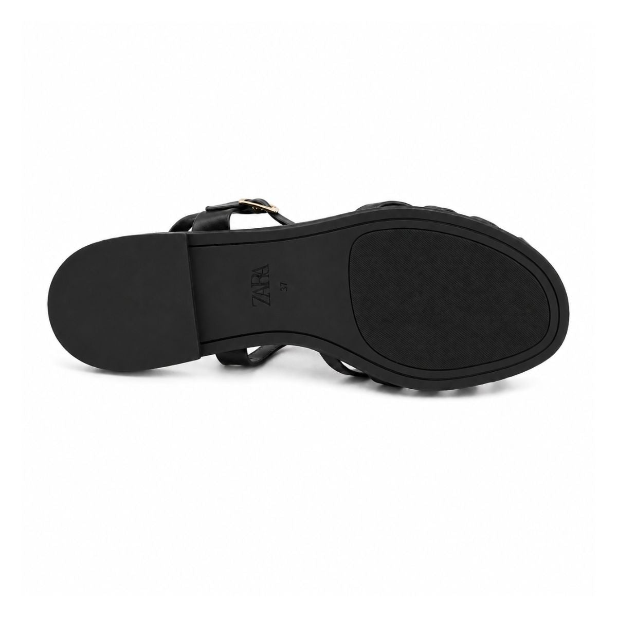 ZARA Braided Leather Sandals Women 1615-018 - BLK