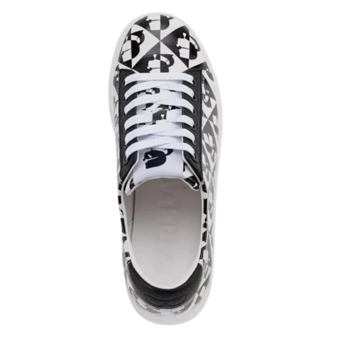 KARL LAGERFELD PARIS DIAMOND EMBOSESED LACE UP Sneakers Women - WHTBLK