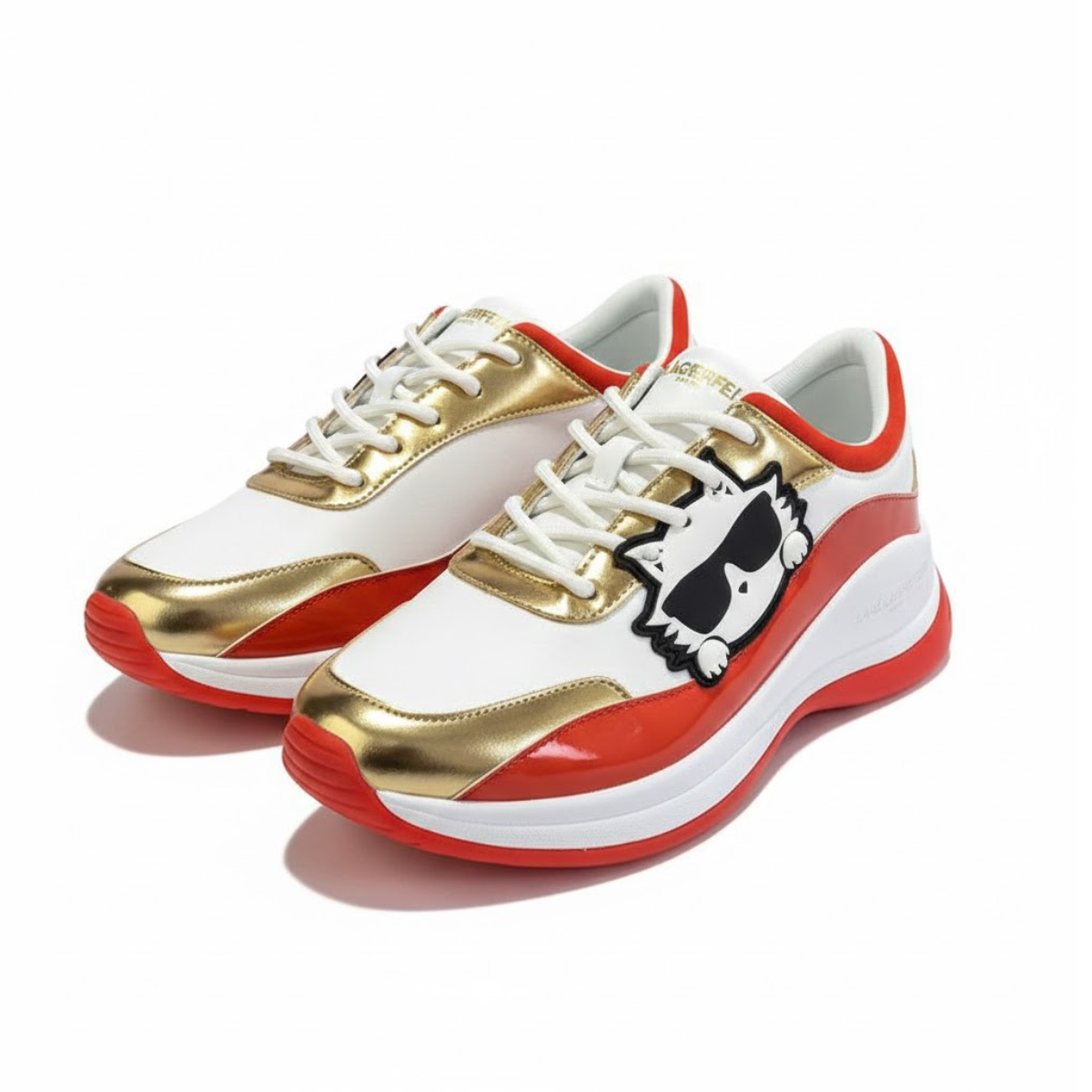 KARL LAGERFELD PARIS Coty Everyday Lace Up Sneakers Women - ORGGLD