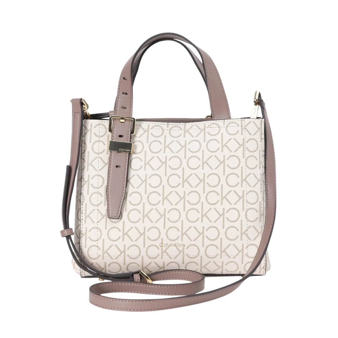 Calvin Klein CK Monogram Satchel with Crossbody Strap