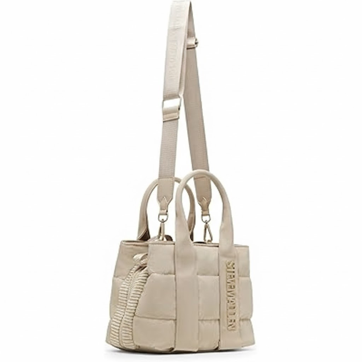 Steve Madden Bbando Quilted Nylon Satchel Shoulder Bag Women - BEG