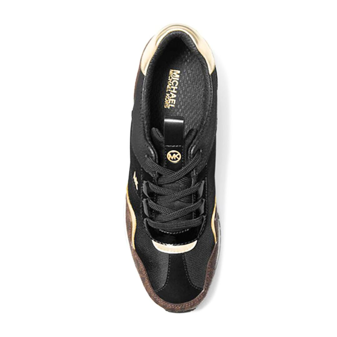 Michael Kors Raina Mixed-Media Platform Trainer - BLKBRN