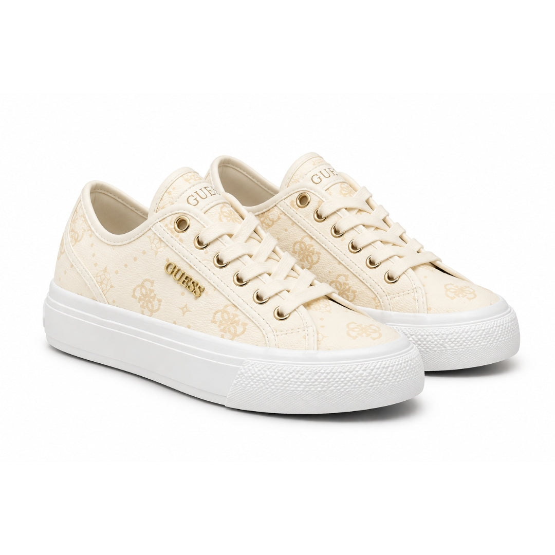 GUESS Jelexa 4G Logo Leather Sneakers Women - OFFWHT