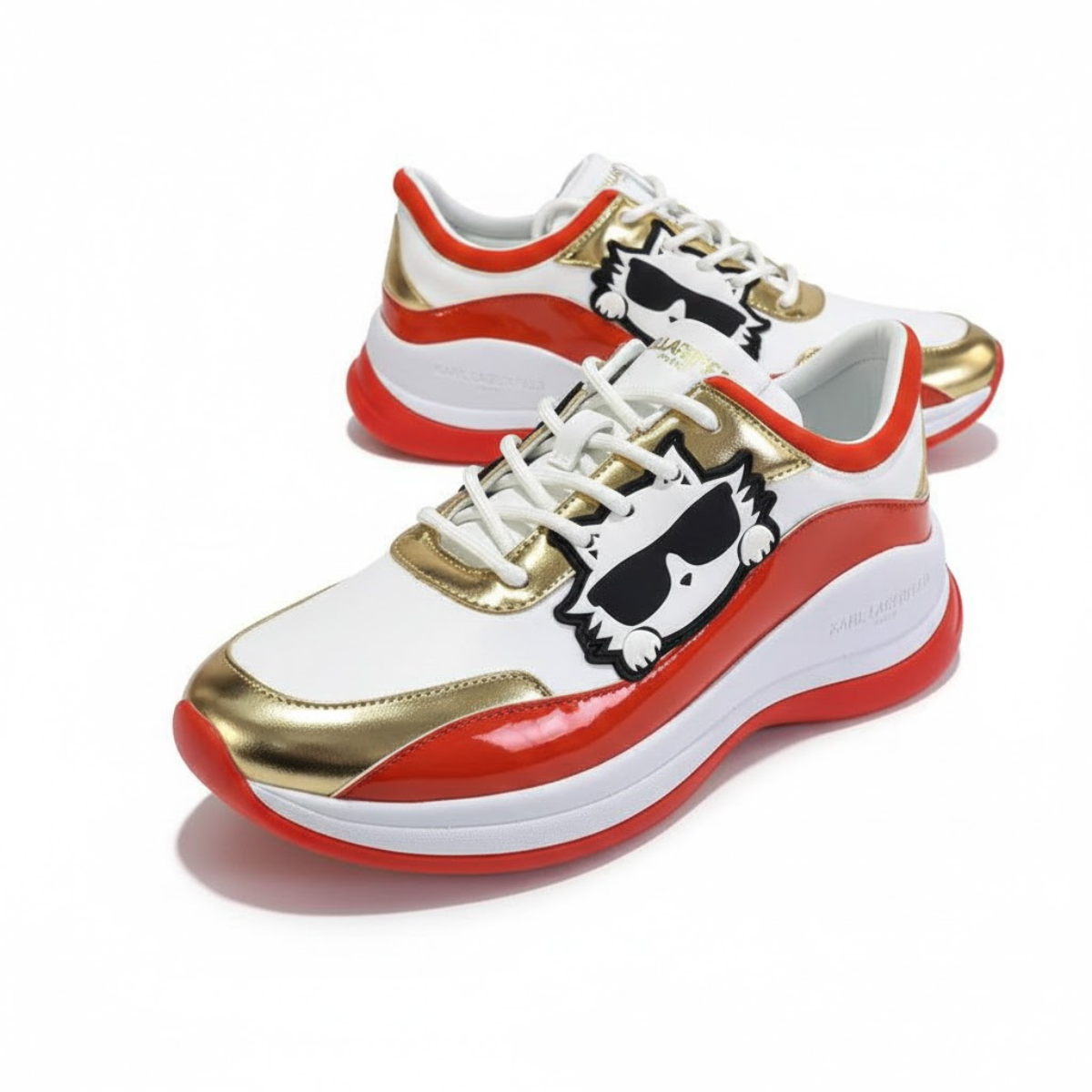 KARL LAGERFELD PARIS Coty Everyday Lace Up Sneakers Women - ORGGLD