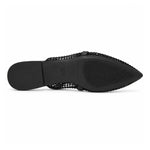 ZARA parkly Rhinestone Flat Sandals Women 1615-010- BLK