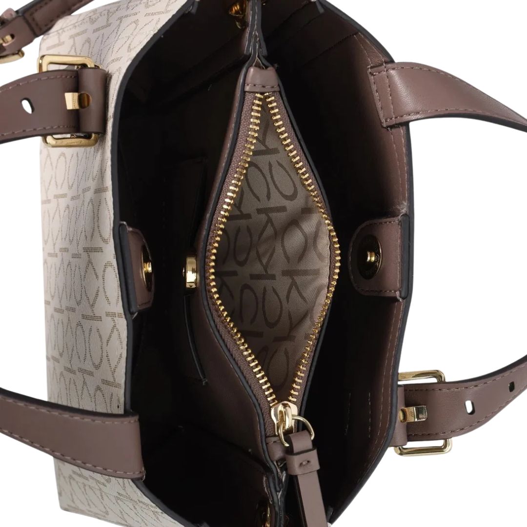 Calvin Klein CK Monogram Satchel with Crossbody Strap