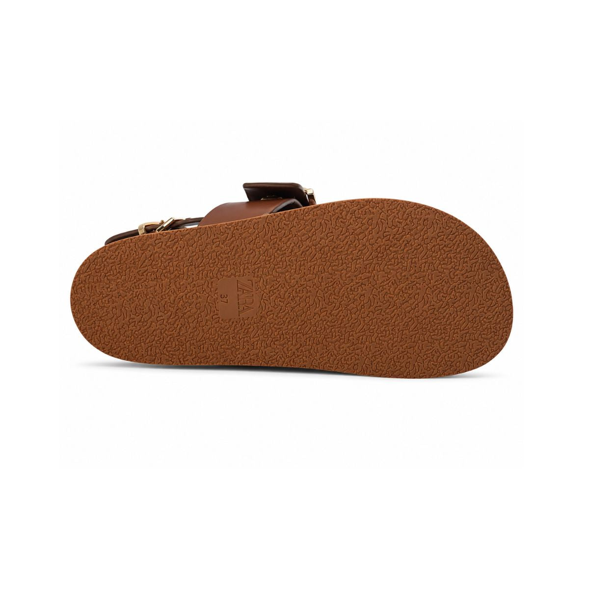 ZARA  Flat Slider with Buckles Sandals Women 1615-013 - TAN